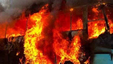 Photo of आग का गोला बनी एसी बस, दो मरे, कई लोग झुलसे।