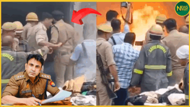 co-anuj-chaudhary-narrowly-escapes-fire-blast-in-sambhal-uttar-pradesh-viral-video