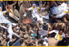 up-aap-protest-power-cuts-lucknow-women-dragged-by-police