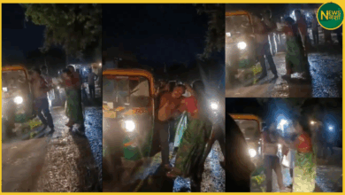 /badaun-me-woman-ne-auto-chalak-ko-pita-video-viral