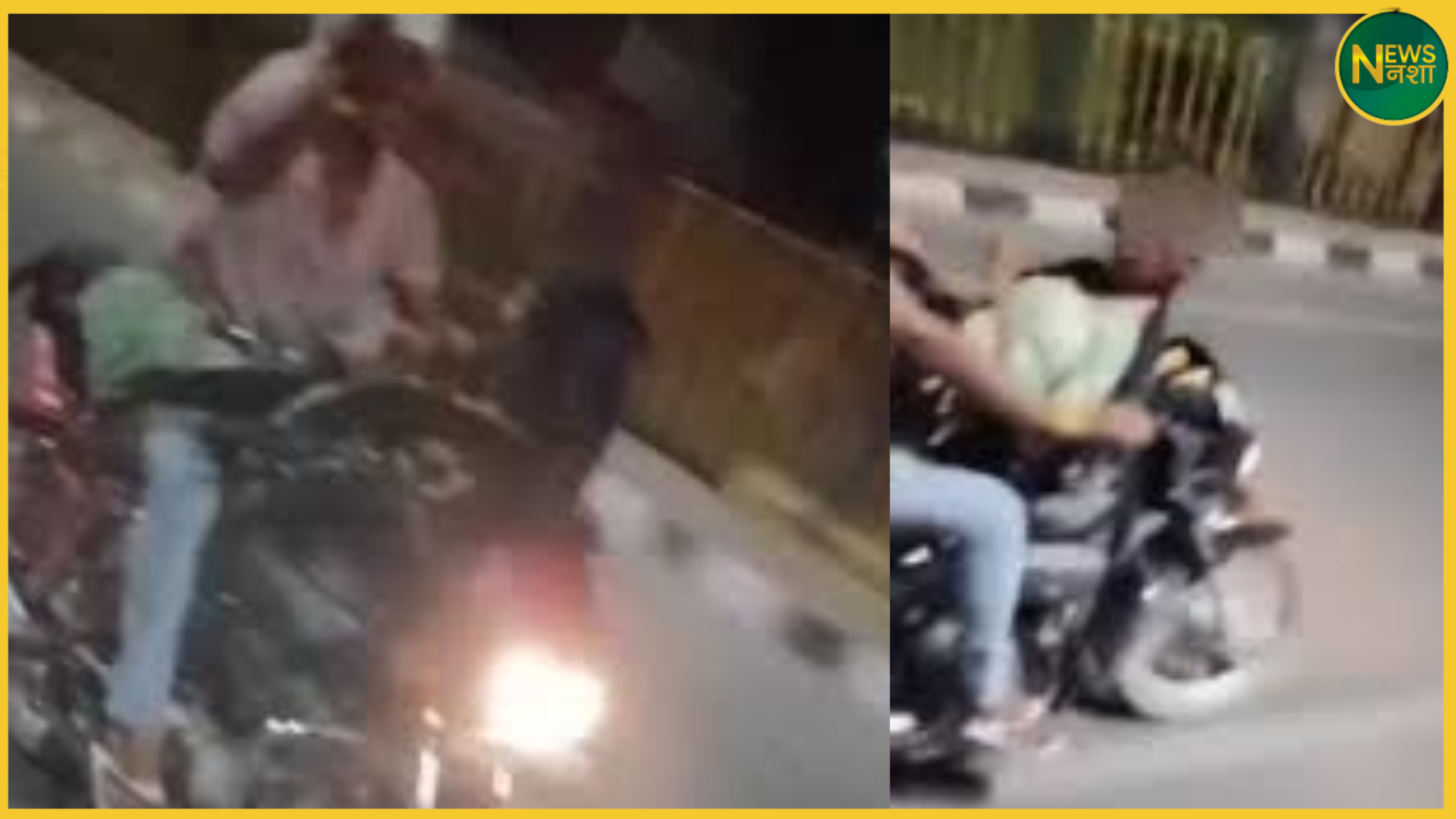 firozabad-bike-couple-romance-viral-video-no-helmet-tank-stunt