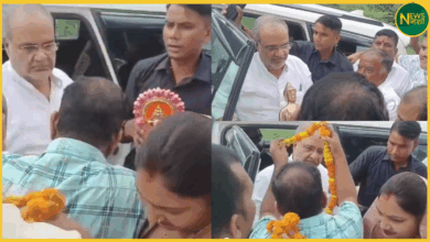 bjp-president-bhupendra-singh-refuses-garland-video-viral-kushinagar-up