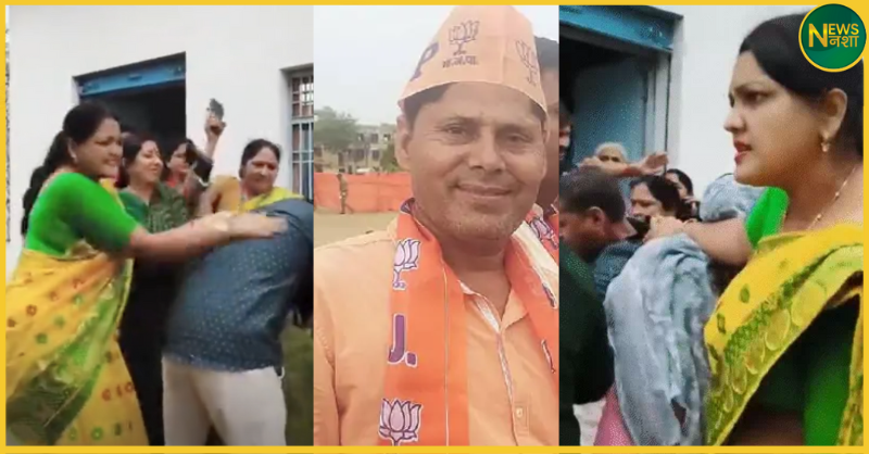 agra-bjp-leader-anand-sharma-beaten-by-women-workers-over-obscene-messages