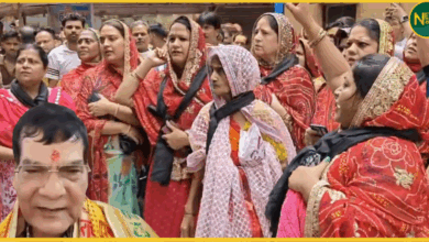 banke-bihari-mandir-me-urja-mantri-ka-virodh-sevayat-aur-mahilayein-naraz