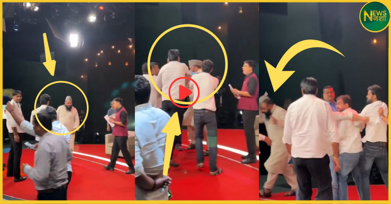 maulana-sajid-rashidi-slapped-on-live-tv-noida-video-viral-due-to-dimple-yadav-comment
