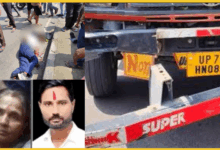 kanpur-highway-accident-container-driver-mother-son-death