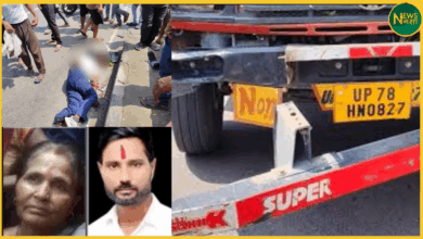 kanpur-highway-accident-container-driver-mother-son-death