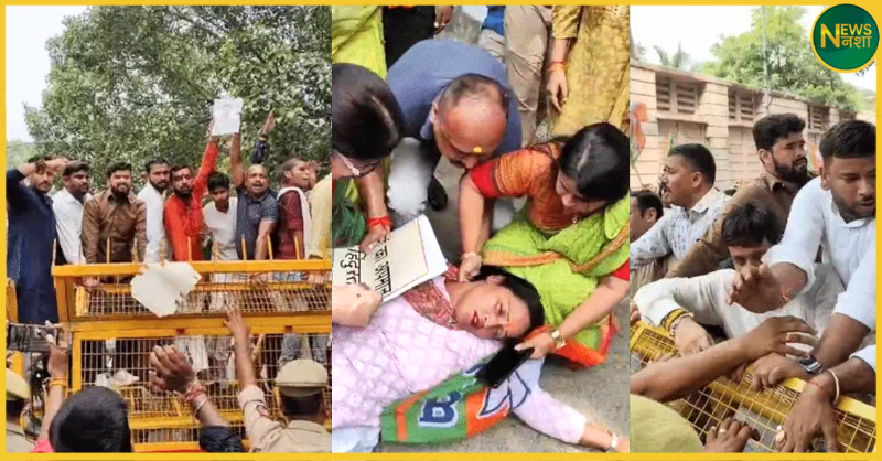lucknow-hungama-rahul-gandhi-voter-adhikar-yatra-pm-modi-gaali-bjp-protest