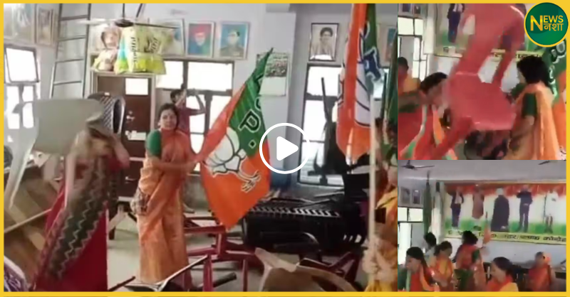 up-bjp-women-workers-vandalise-congress-office-over-modi-remarks