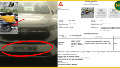 noida-traffic-police-blunder-innova-triple-riding-challan