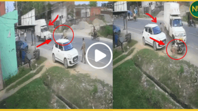 up-news-bareilly-police-bike-accident-pickup-collision-viral-video