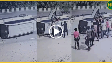 mlc-ashok-agarwal-convoy-car-accident-hardoi-cctv-video