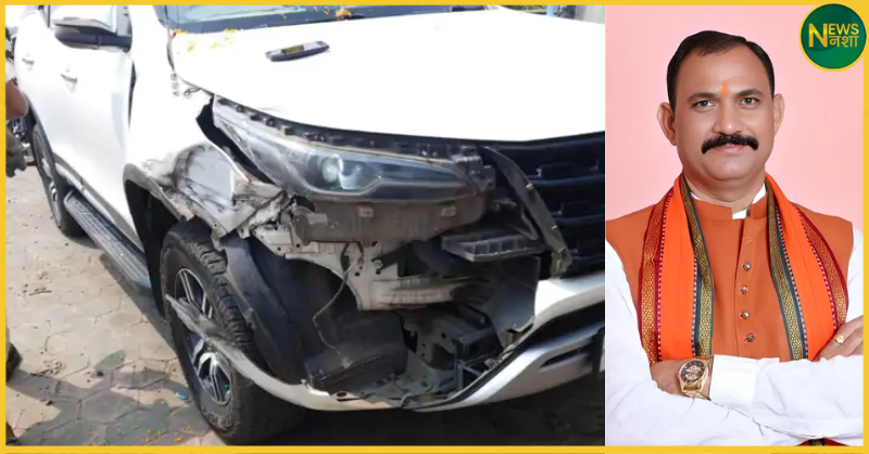 manendragarh-health-minister-shyam-bihari-jaiswal-car-accident-safe