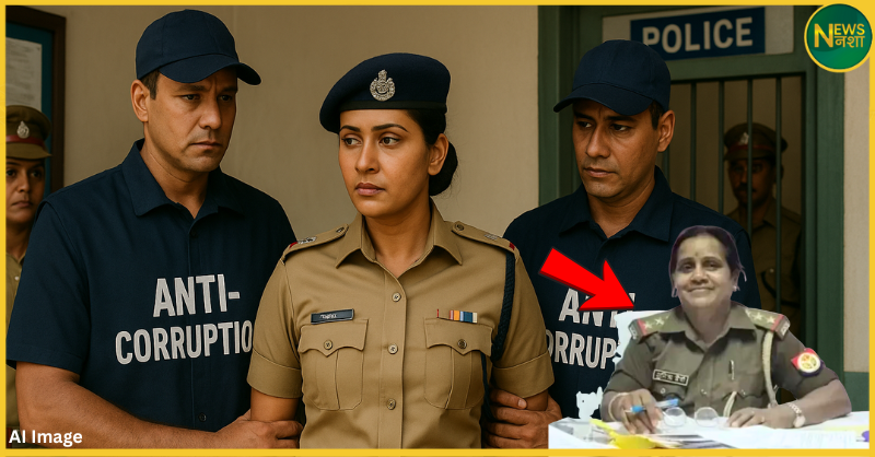 varanasi-female-sho-sumitra-devi-caught-taking-bribe-in-her-own-police-station
